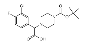 [4-(tert-butoxycarbonyl)piperazin-1-yl](3-chloro-4-fluorophenyl)acetic acid结构式