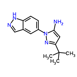 1-(1H-Indazol-5-yl)-3-(2-methyl-2-propanyl)-1H-pyrazol-5-amine结构式