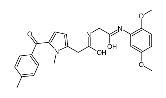 N-[2-(2,5-dimethoxyanilino)-2-oxoethyl]-2-[1-methyl-5-(4-methylbenzoyl)pyrrol-2-yl]acetamide结构式