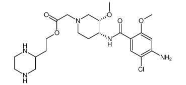 2-(piperazin-2-yl)ethyl 2-((3S,4R)-4-(4-amino-5-chloro-2-methoxybenzamido)-3-methoxypiperidin-1-yl)acetate Structure