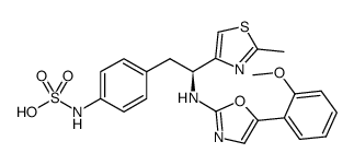 4-((S)-2-(5-(2-methoxyphenyl)oxazol-2-ylamino)-2-(2-methylthiazol-4-yl)ethyl)phenylsulfamic acid Structure