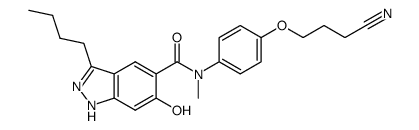 5-{N-[4-(3-cyanopropoxy)phenyl]-N-methylaminocarbonyl}-3-butyl-6-hydroxy-1H-indazole结构式