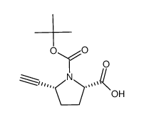 (2S,5R)-1-(tert-butoxycarbonyl)-5-ethynylpyrrolidine-2-carboxylic acid Structure