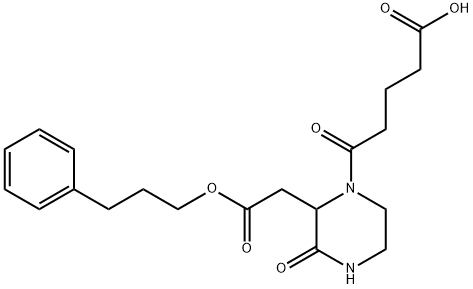 5-OXO-5-{3-OXO-2-[2-OXO-2-(3-PHENYLPROPOXY)ETHYL]-1-PIPERAZINYL}PENTANOIC ACID Structure
