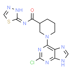 1-(2-chloro-9H-purin-6-yl)-N-[(2E)-1,3,4-thiadiazol-2(3H)-ylidene]piperidine-3-carboxamide Structure