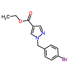 Ethyl 1-(4-bromobenzyl)-1H-pyrazole-4-carboxylate结构式