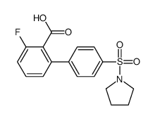 2-fluoro-6-(4-pyrrolidin-1-ylsulfonylphenyl)benzoic acid结构式