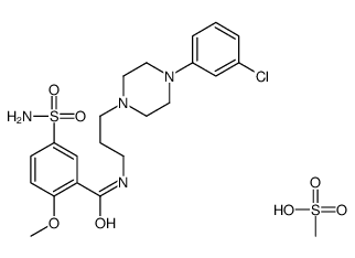 N-[3-[4-(3-chlorophenyl)piperazin-1-yl]propyl]-2-methoxy-5-sulfamoylbenzamide,methanesulfonic acid结构式