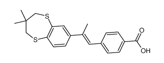 p-[(E)-2-(3,4-Dihydro-3,3-dimethyl-2H-1,5-benzodithiepin-7-yl)propenyl]benzoic acid结构式