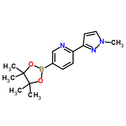 2-(1-Methyl-1H-pyrazol-3-yl)-pyridine-5-boronic acid pinacol ester Structure