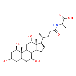 N-(1,3,7,12-tetrahydroxycholan-24-oyl)-2-aminopropionic acid结构式