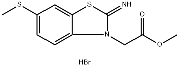 Methyl 2-(2-imino-6-(methylthio)benzo[d]thiazol-3(2H)-yl)acetate hydrobromide structure