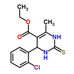 4-(2-氯苯基)-6-甲基-2-硫代-1,2,3,4-四氢嘧啶-5-羧酸乙酯结构式