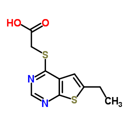 (6-ETHYL-THIENO[2,3-D]PYRIMIDIN-4-YLSULFANYL)-ACETIC ACID structure