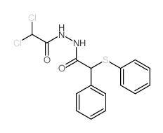 Benzeneacetic acid, a-(phenylthio)-,2-(2,2-dichloroacetyl)hydrazide Structure