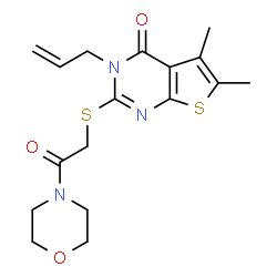 3-Allyl-5,6-dimethyl-2-{[2-(4-morpholinyl)-2-oxoethyl]sulfanyl}thieno[2,3-d]pyrimidin-4(3H)-one structure