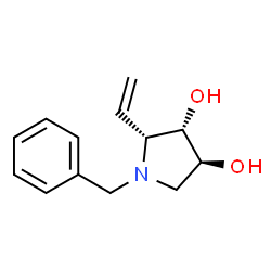 3,4-Pyrrolidinediol, 2-ethenyl-1-(phenylmethyl)-, (2R,3S,4S)- (9CI) Structure