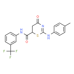 2-[(4-Methylphenyl)amino]-4-oxo-N-[3-(trifluoromethyl)phenyl]-5,6-dihydro-4H-1,3-thiazine-6-carboxamide Structure