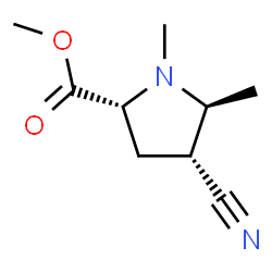 Proline, 4-cyano-1,5-dimethyl-, methyl ester, (2-alpha-,4-alpha-,5-ba-)- (9CI) Structure