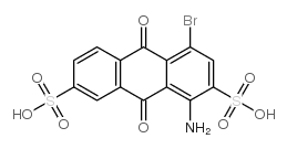 1-amino-4-bromo-9,10-dioxo-9,10-dihydroanthracene-2,7-disulfonic acid结构式