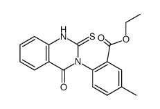 5-methyl-2-(4-oxo-2-thioxo-1,4-dihydro-2H-quinazolin-3-yl)-benzoic acid ethyl ester结构式