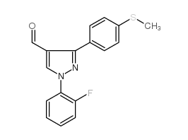 1-(2-fluorophenyl)-3-(4-(methylthio)phenyl)-1h-pyrazole-4-carbaldehyde结构式