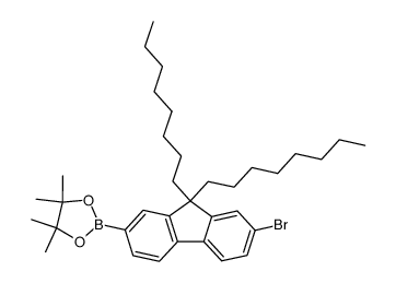 2-(7-溴-9,9-二-n-辛基-9H-芴-2-基)-4,4,5,5-四甲基-1,3,2-二氧杂环戊硼烷结构式