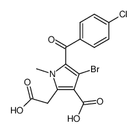 4-bromo-2-carboxymethyl-5-(4-chloro-benzoyl)-1-methyl-pyrrole-3-carboxylic acid Structure