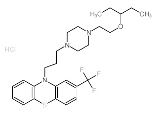 10H-Phenothiazine, 10-[3-[4-[2-(1-ethylpropoxy)ethyl]-1-piperazinyl]propyl]-2-(triflu oromethyl)-, dihydrochloride picture