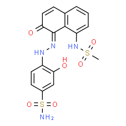 3-hydroxy-4-[[2-hydroxy-8-[(methylsulphonyl)amino]-1-naphthyl]azo]benzenesulphonamide Structure