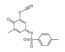 [5-methyl-3-(4-methylphenyl)sulfonylimino-6-oxocyclohexa-1,4-dien-1-yl] thiocyanate Structure