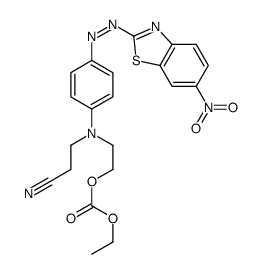 2-[(2-cyanoethyl)[4-[(6-nitrobenzothiazol-2-yl)azo]phenyl]amino]ethyl ethyl carbonate structure