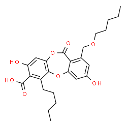 3,8-Dihydroxy-1-pentoxymethyl-6-pentyl-11-oxo-11H-dibenzo[b,e][1,4]dioxepin-7-carboxylic acid结构式