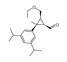 (-)-(1R,2S,3R)-3-ethoxymethyl-2-methyl-2-(3,5-diisopropyl-phenyl)-cyclopropanecarbaldehyde Structure