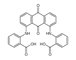 2,2'-[(9,10-dihydro-9,10-dioxo-1,8-anthrylene)diimino]bisbenzoic acid structure