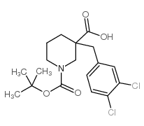 1-[(叔丁基)氧基羰基]-3-(3,4-二氯苄基)哌啶-3-羧酸结构式