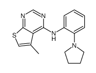 5-methyl-N-(2-pyrrolidin-1-ylphenyl)thieno[2,3-d]pyrimidin-4-amine结构式