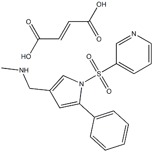 N-methyl-1-(5-phenyl-1-(pyridin-3-ylsulfonyl)-1H-pyrrol-3-yl)methanamine fumarate structure