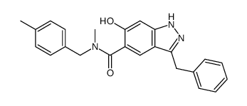 5-[N-(4-methylbenzyl)-N-methylaminocarbonyl]-3-benzyl-6-hydroxy-1H-indazole结构式