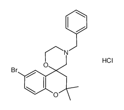 4'-benzyl-6-bromo-2,2-dimethyl-2,3-dihydrospiro[chromene-4,2'-[1,4]-oxazinane] hydrochloride Structure