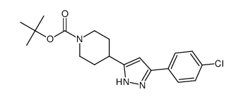 tert-butyl 4-[3-(4-chlorophenyl)-1H-pyrazol-5-yl]piperidine-1-carboxylate结构式