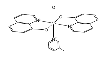 bis(8-quinolinato)oxovanadium(IV)(3-methylpyridine)结构式