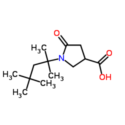 5-Oxo-1-(2,4,4-trimethyl-2-pentanyl)-3-pyrrolidinecarboxylic acid picture