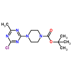 2-Methyl-2-propanyl 4-(4-chloro-6-methyl-1,3,5-triazin-2-yl)-1-piperazinecarboxylate Structure