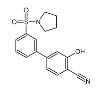 2-hydroxy-4-(3-pyrrolidin-1-ylsulfonylphenyl)benzonitrile Structure