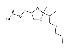 2-methyl-2-(1-methyl-2-propylthio)ethyl-1,3-dioxolan-4-yl-methyl chloroformate Structure