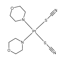 cis-{platinum(morpholine)(thiocyanate)2} Structure