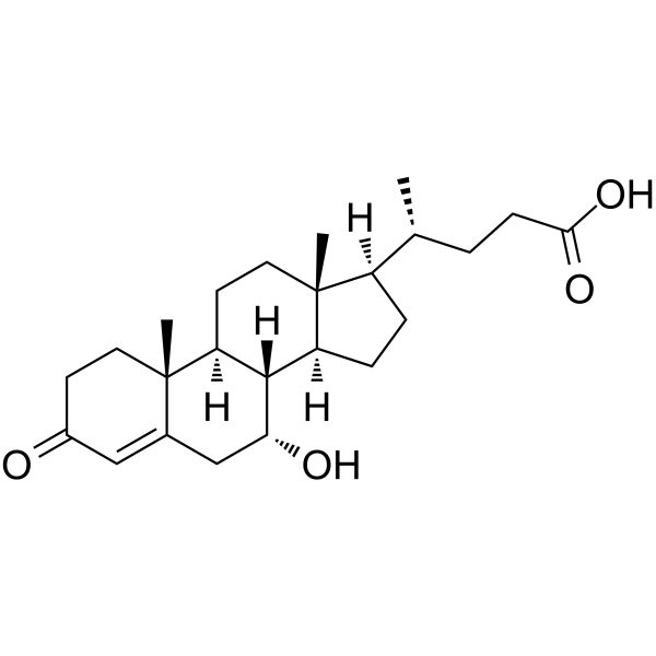 3-Oxo-7-hydroxychol-4-enoic acid Structure