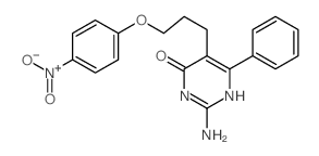 4(3H)-Pyrimidinone,2-amino-5-[3-(4-nitrophenoxy)propyl]-6-phenyl- structure