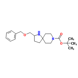 叔-丁基 2-((苄氧基)甲基)-1,8-二氮杂螺[4.5]癸烷-8-甲酸基酯结构式